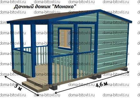 Небольшой дачный домик с верандой Monako1 318