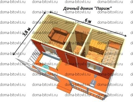 Недорогой дачный домик Parij2 321